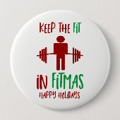 Funny Fitness Fitmas citaat kerstmis Ronde Button 4,0 Cm (Voorkant)