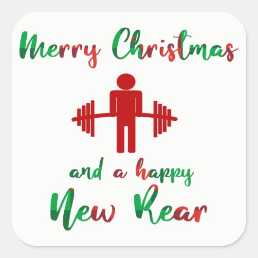 Funny Fitness Fitmas Kerst Trainer Sticker (Voorkant)