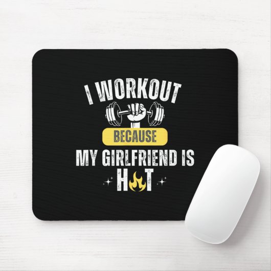 Funny Fitness Gym I Workout Because My Girlfriend  Muismat (Met muis)