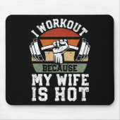 Funny Fitness Gym Lover I Workout Because My Wife  Muismat (Voorkant)