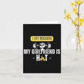 Funny Fitness Gym Rat I Lift Because My Girlfriend Kaart (Gele Bloem)
