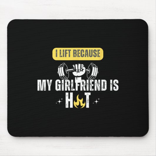 Funny Fitness Gym Rat I Lift Because My Girlfriend Muismat (Voorkant)