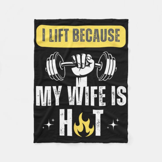 Funny Fitness Gym Rat I Lift Because My Wife Is Ho Fleece Deken (Voorkant)