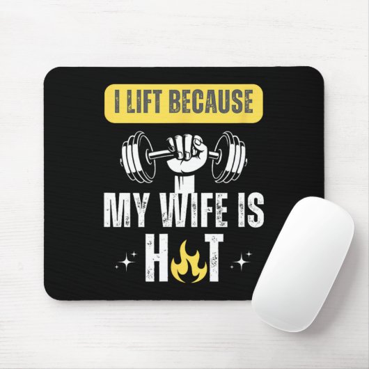 Funny Fitness Gym Rat I Lift Because My Wife Is Ho Muismat (Met muis)