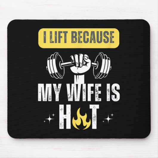 Funny Fitness Gym Rat I Lift Because My Wife Is Ho Muismat (Voorkant)