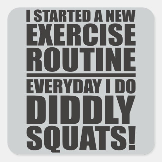 Funny Fitness Gym Vierkante Sticker (Voorkant)