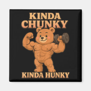 Funny Fitness Humor Gym Beer T - shirts Kinda Hunk Magneet