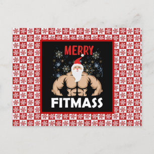 Funny Fitness - Met kerst Fitmas Gym Trainer Briefkaart