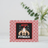 Funny Fitness - Met kerst Fitmas Gym Trainer Briefkaart (Staand voorkant)