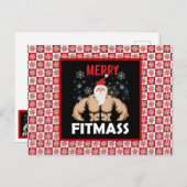 Funny Fitness - Met kerst Fitmas Gym Trainer Briefkaart (Voorkant / Achterkant)