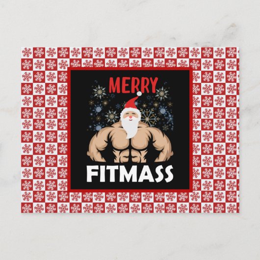 Funny Fitness - Met kerst Fitmas Gym Trainer Briefkaart (Voorkant)