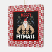 Funny Fitness - Met kerst Fitmas Gym Trainer Keramisch Ornament (Links)