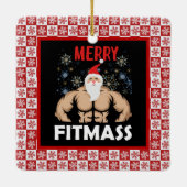 Funny Fitness - Met kerst Fitmas Gym Trainer Keramisch Ornament (Achterkant)