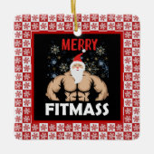 Funny Fitness - Met kerst Fitmas Gym Trainer Keramisch Ornament (Voorkant)