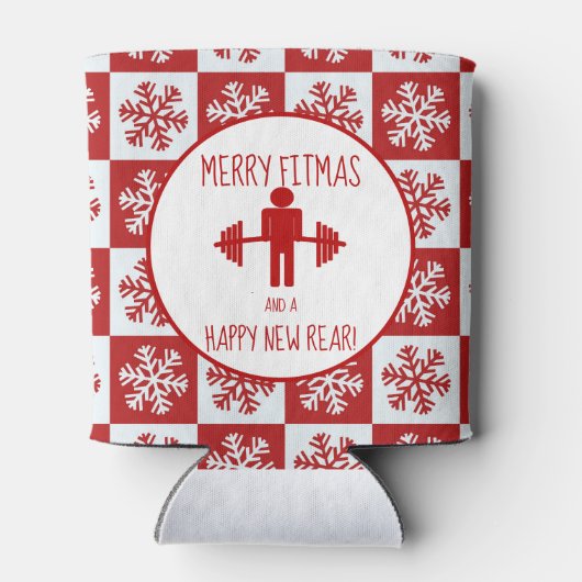 Funny Fitness - Met Kerstmis trainer Gym Blikjeskoeler (Achterkant)