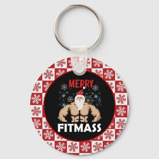 Funny Fitness - Met Kerstmis trainer Gym Sleutelhanger (Voorkant)