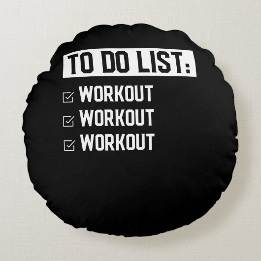 Funny Fitness Motivatie Gezegde Rond Kussen (Voorkant)