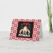 Funny Fitness Thlekte kerstman Kaart (Achterkant)