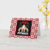 Funny Fitness Thlekte kerstman Kaart (Gele Bloem)