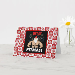 Funny Fitness Thlekte kerstman Kaart