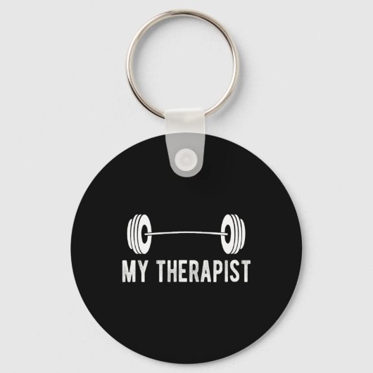 Funny Fitness Weight Strength Gym My Therapist  Sleutelhanger (Voorkant)