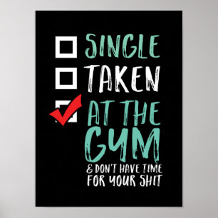 Funny Fitness Workout Enkelen genomen op Gym Poster