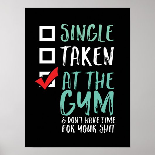 Funny Fitness Workout Enkelen genomen op Gym Poster (Voorkant)