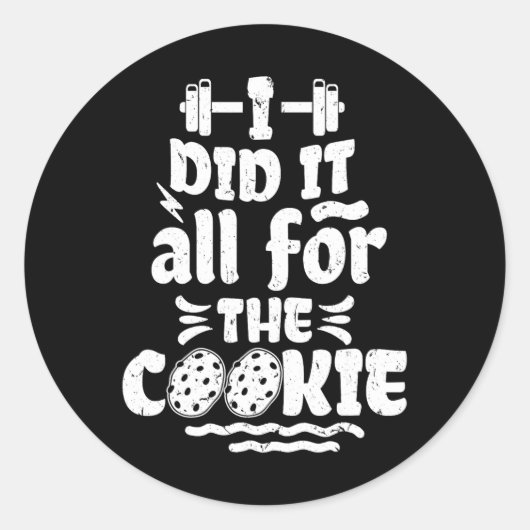Funny Fitness Workout Gym Weight Lifting Bodybuild Ronde Sticker (Voorkant)