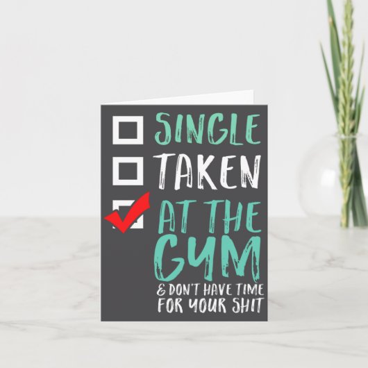 Funny Fitness Workout Single Taken At The Gym  Kaart (Voorkant)