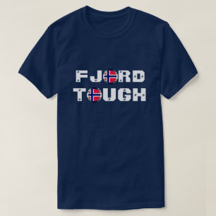 Funny "Fjord Tough" & Noorse vlag T-shirt