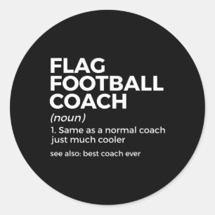 Funny Flag Football Coach Definition Beste coach E Ronde Sticker