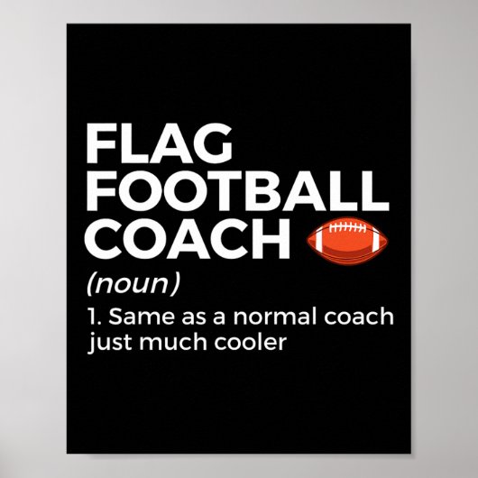Funny Flag Football Coach Definition Poster (Voorkant)