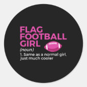 Funny Flag Football Girl Definition Ronde Sticker (Voorkant)