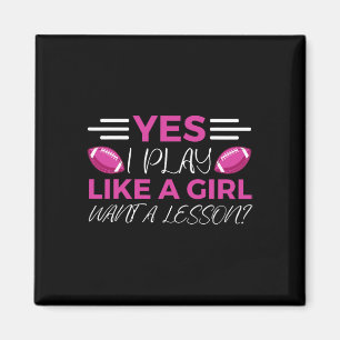 Funny Flag Football Girl Magneet