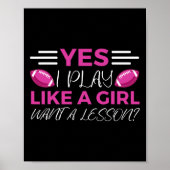 Funny Flag Football Girl Poster (Voorkant)