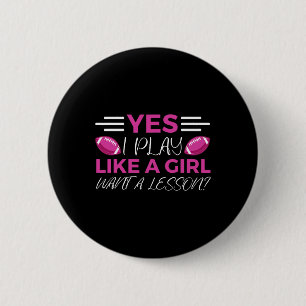 Funny Flag Football Girl Ronde Button 5,7 Cm