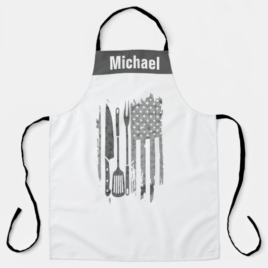 Funny Flag Schort - Patriottische BBQ Grill Master (Voorkant)