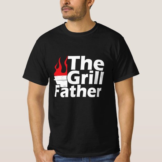 Funny Flames Grillfather T-shirt (Voorkant)