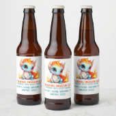 Funny Flaming Baby Dragon Home Brew Beer Bier Etiket (Flessen)