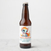 Funny Flaming Baby Dragon Home Brew Beer Bier Etiket (Voorkant)