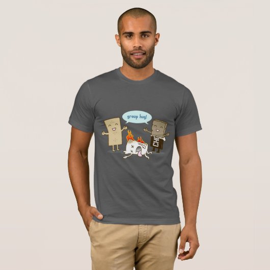 Funny Flaming Marshmallow T-shirt (Voorkant volledig)