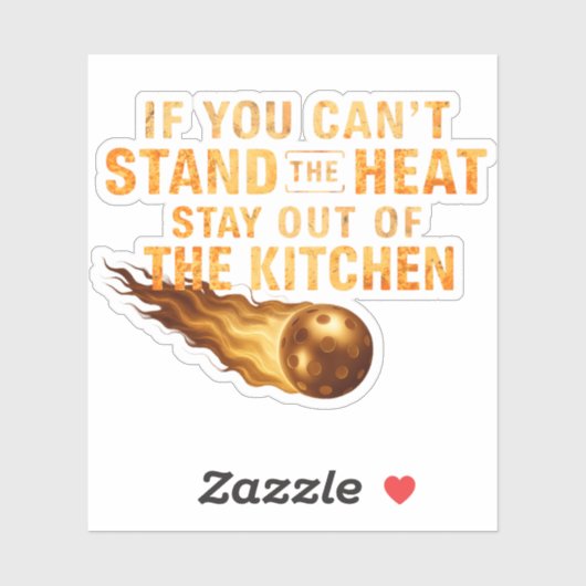 Funny Flaming Pickleball Kitchen Graphic Dink Life Sticker (Vel)