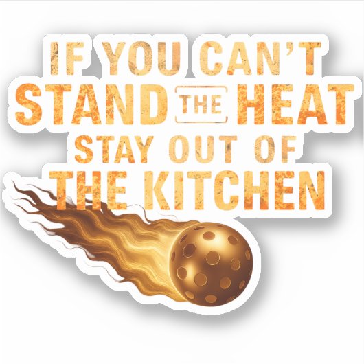 Funny Flaming Pickleball Kitchen Graphic Dink Life Sticker (Voorkant)