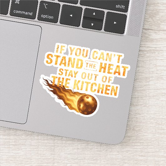 Funny Flaming Pickleball Kitchen Graphic Dink Life Sticker (Detail)