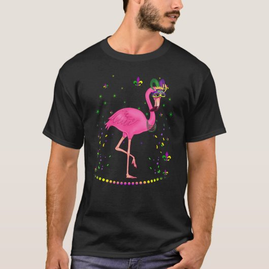 Funny Flamingo Animal Lover Cute Mardi Gras Carniv T-shirt (Voorkant)