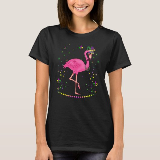 Funny Flamingo Animal Lover Cute Mardi Gras Carniv T-shirt (Voorkant)