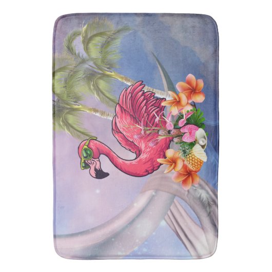 Funny flamingo badmat (Voorkant Verticaal)