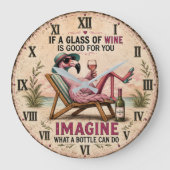 Funny Flamingo Beach Grote Klok (Voorkant)