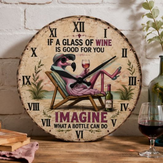 Funny Flamingo Beach Grote Klok