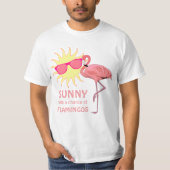 Funny Flamingo Beach Weather Forecast T-shirt (Voorkant)
